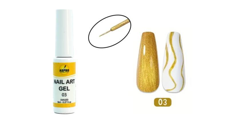 NAIL ART GEL DORADO