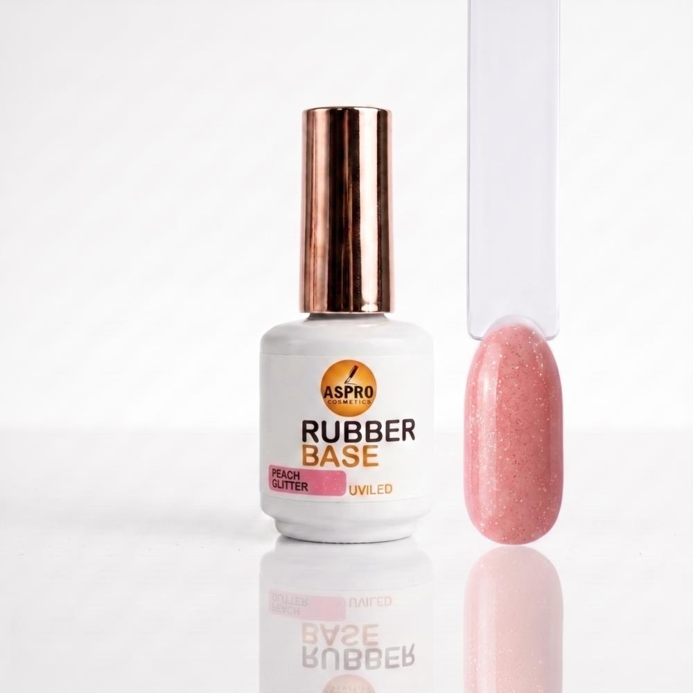 AS RUBBER BASE PEACH GLITTER - 12ml